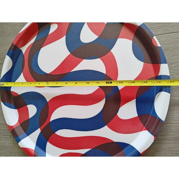 Vintage Large Food Serving Tray 17” Round Platter Home Decor - Picture 4 of 5